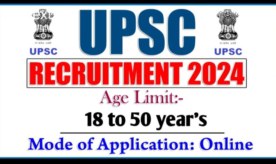 UPSC Various Vacancy 2024 Online Form